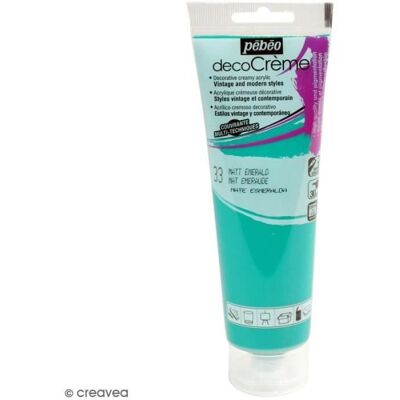 Farba akrylowa - PEBEO - DecoCrème - Kolor Szmaragdowy - Pojemność 120 ml - Wykończenie Matowe Farba akrylowa - PEBEO - DecoCrème - Kolor Szmaragdowy - Pojemność 120 ml - Wykończenie Matowe