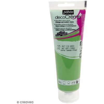 Farba akrylowa - PEBEO - DecoCrème - Zielony cyprys - 120 ml - Wykończenie matowe Farba akrylowa - PEBEO - DecoCrème - Zielony cyprys - 120 ml - Wykończenie matowe