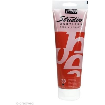 Farba akrylowa Siena spalona od Pebeo - Drobne matowe wykończenie - 250 ml Farba akrylowa Siena spalona od Pebeo - Drobne matowe wykończenie - 250 ml