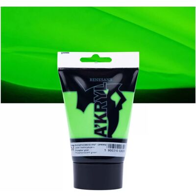 A'KRYL - RENESANS - Zielony fosforescencyjny - 100ml - Farba akrylowa A'KRYL - RENESANS - Zielony fosforescencyjny - 100ml - Farba akrylowa