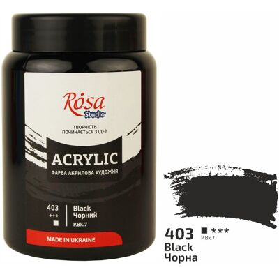 Farba akrylowa Rosa Studio Black 400 ml 403 Farba akrylowa Rosa Studio Black 400 ml 403