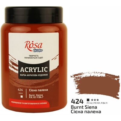 Farba akrylowa Rosa Studio Burnt Sienna 400 ml 424 Farba akrylowa Rosa Studio Burnt Sienna 400 ml 424