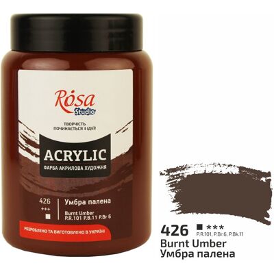 Farba akrylowa Rosa Studio Burnt Umber 400 ml 426 Farba akrylowa Rosa Studio Burnt Umber 400 ml 426