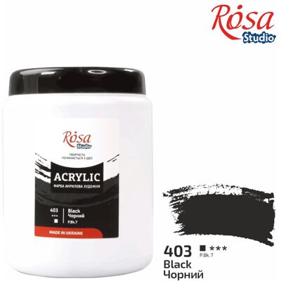 Farba akrylowa Rosa Studio Czarna 1000 ml 403 Farba akrylowa Rosa Studio Czarna 1000 ml 403