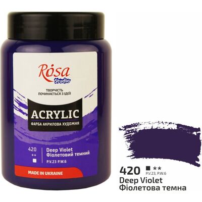 Farba akrylowa Rosa Studio Dark Violet 400 ml 420 Farba akrylowa Rosa Studio Dark Violet 400 ml 420