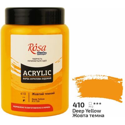 Farba akrylowa Rosa Studio Dark Yellow 400 ml 410 Farba akrylowa Rosa Studio Dark Yellow 400 ml 410