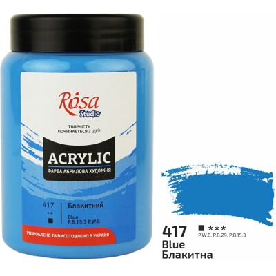 Farba akrylowa Rosa Studio Light Blue 400 ml 417 Farba akrylowa Rosa Studio Light Blue 400 ml 417