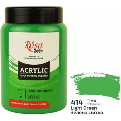 Farba akrylowa Rosa Studio Light Green 400 ml 414 Farba akrylowa Rosa Studio Light Green 400 ml 414