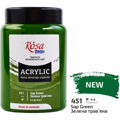 Farba akrylowa Rosa Studio Sap Green 400 ml 451 Farba akrylowa Rosa Studio Sap Green 400 ml 451