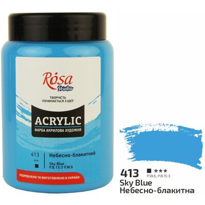 Farba akrylowa Rosa Studio Sky Blue 400 ml 413 Farba akrylowa Rosa Studio Sky Blue 400 ml 413