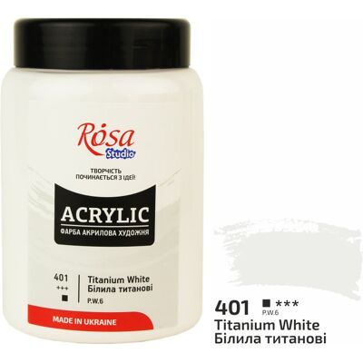 Farba akrylowa Rosa Studio Titanium White 200 ml 401 Farba akrylowa Rosa Studio Titanium White 200 ml 401