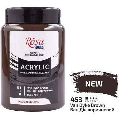 Farba akrylowa Rosa Studio Van Dyke Brown 400 ml 453 Farba akrylowa Rosa Studio Van Dyke Brown 400 ml 453