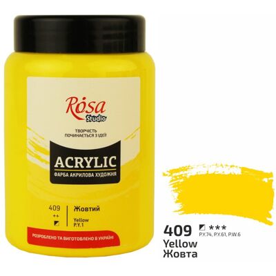 Farba akrylowa Rosa Studio Yellow 400 ml 409 Farba akrylowa Rosa Studio Yellow 400 ml 409