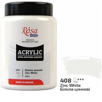 Farba akrylowa Rosa Studio Zinc White 400 ml 408 Farba akrylowa Rosa Studio Zinc White 400 ml 408