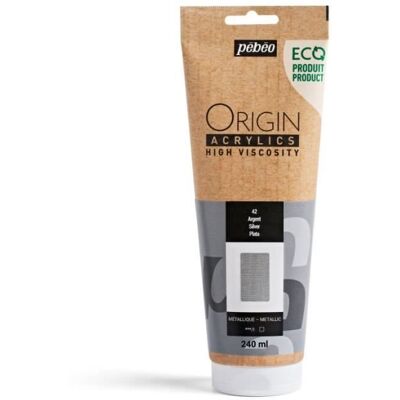 PEBEO Farba akrylowa - Srebro - 42 - Wysoka lepkość - Pébéo - Akryle Origin - 240ml PEBEO Farba akrylowa - Srebro - 42 - Wysoka lepkość - Pébéo - Akryle Origin - 240ml