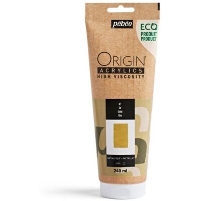 PEBEO Farba akrylowa - Złota - 41 - Wysoka lepkość - Pébéo - Akryle Origin - 240ml PEBEO Farba akrylowa - Złota - 41 - Wysoka lepkość - Pébéo - Akryle Origin - 240ml