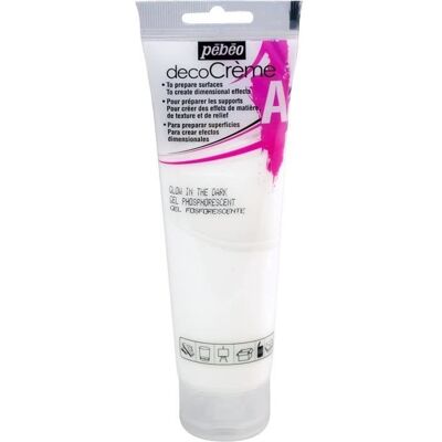 Farba dodatkowa - PEBEO - DecoCrème świecąca w ciemności - 120ml - Fosforescencyjna - Mixte Farba dodatkowa - PEBEO - DecoCrème świecąca w ciemności - 120ml - Fosforescencyjna - Mixte