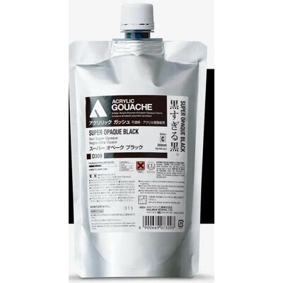 Farba gwasz Acryla Gouache Holbein 300ml -Super Opaque Black D309 Farba gwasz Acryla Gouache Holbein 300ml -Super Opaque Black D309