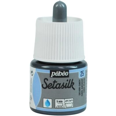 PEBEO Farba Pébéo Setasilk - Farba do jedwabiu - 45 ml - Dostępne w wielu kolorach 25 Szary Srebrny PEBEO Farba Pébéo Setasilk - Farba do jedwabiu - 45 ml - Dostępne w wielu kolorach 25 Szary Srebrny