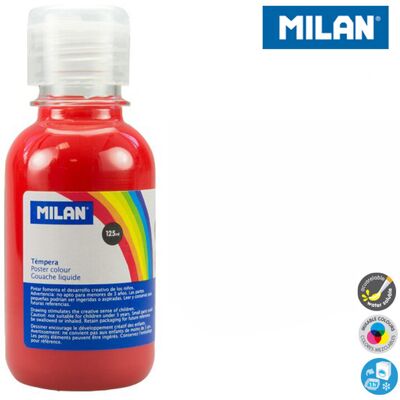 Milan Polska Farba tempera czerwona 125 ml Milan Polska Farba tempera czerwona 125 ml