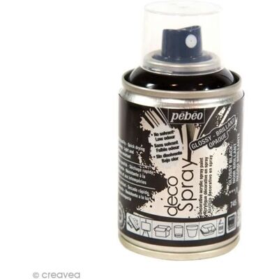 PEBEO Farba w spray DecoSpray - Pébéo - Czerń połyskująca - 100 ml - Farba do rękodzieła PEBEO Farba w spray DecoSpray - Pébéo - Czerń połyskująca - 100 ml - Farba do rękodzieła