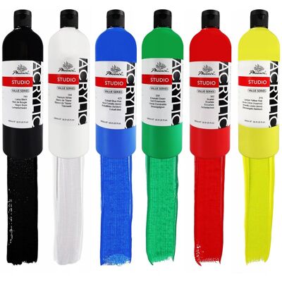 Phoenix Farby Akrylowe 500 Ml 6 Popularnych Kolorów Duży Zestaw Farb Akrylowych Phoenix Farby Akrylowe 500 Ml 6 Popularnych Kolorów Duży Zestaw Farb Akrylowych