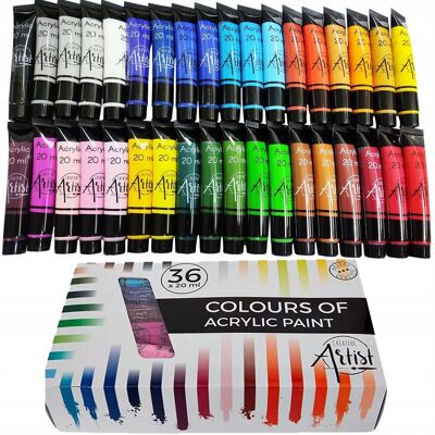 Creative Farby Akrylowe Duży Zestaw Farb Akrylowych 36X20Ml Farba Akrylowa W Tubkach Creative Farby Akrylowe Duży Zestaw Farb Akrylowych 36X20Ml Farba Akrylowa W Tubkach