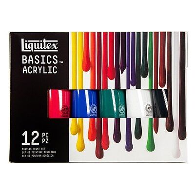 Liquitex Basics, Zestaw Farb Akrylowych, 12 Kolorów, 118 Ml Liquitex Basics, Zestaw Farb Akrylowych, 12 Kolorów, 118 Ml