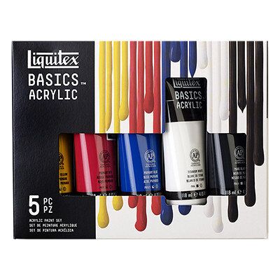 Liquitex Basics, zestaw farb akrylowych, 5 kolorów, 118 ml Liquitex Basics, zestaw farb akrylowych, 5 kolorów, 118 ml