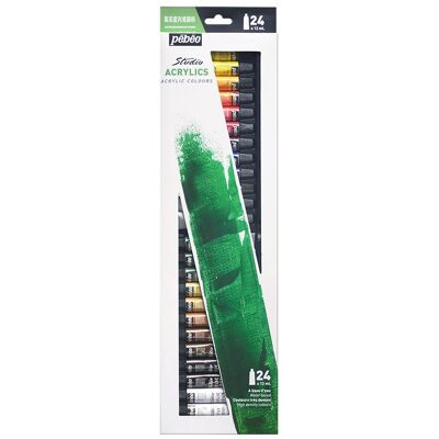 Farby akrylowe Studio Acrylics, Pebeo, 24 x 12 ml Farby akrylowe Studio Acrylics, Pebeo, 24 x 12 ml