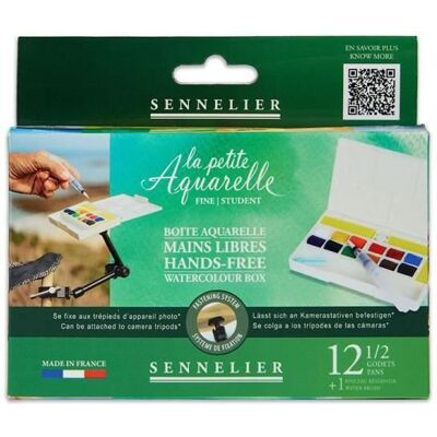 Inny producent Farby akwarelowe - Fine - Zestaw 12 półkuleczek - Sennelier - La petite aquarelle - Pędzel w zestawie Inny producent Farby akwarelowe - Fine - Zestaw 12 półkuleczek - Sennelier - La petite aquarelle - Pędzel w zestawie