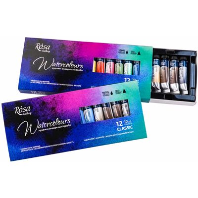 Farby akwarelowe w tubach 12 kolorów 10 ml Rosa Gallery Koh-i-noor Farby akwarelowe w tubach 12 kolorów 10 ml Rosa Gallery Koh-i-noor