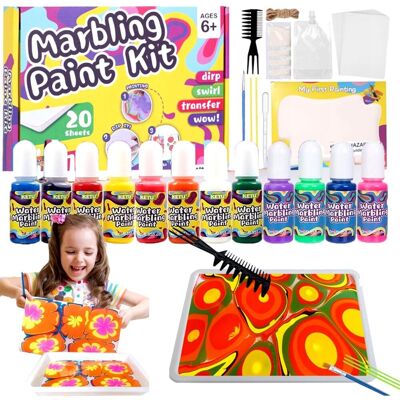 Inny producent Farby do Malowania na Wodzie Marbling Zestaw Kreatywny dla Dzieci 12 Kolorów Inny producent Farby do Malowania na Wodzie Marbling Zestaw Kreatywny dla Dzieci 12 Kolorów