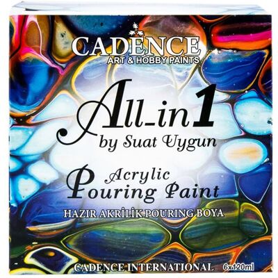 Cadence Farby do wylewania, Pouring all in one, 6szt x 120ml Cadence Farby do wylewania, Pouring all in one, 6szt x 120ml