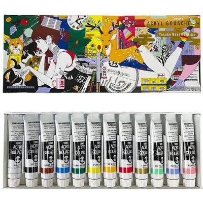 ABC Farby gwasze akrylowe Turner Acryl Gouache Yusuke Nakamura 12 x 11 ml ABC Farby gwasze akrylowe Turner Acryl Gouache Yusuke Nakamura 12 x 11 ml