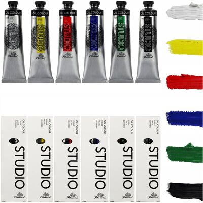 Farby Olejne 6x120ml Phoenix Zestaw 6 popularnych kolorów farb olejnych Farby Olejne 6x120ml Phoenix Zestaw 6 popularnych kolorów farb olejnych