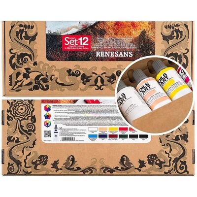 Farby olejne Oils for Art Renesans zestaw 12x60 ml Farby olejne Oils for Art Renesans zestaw 12x60 ml