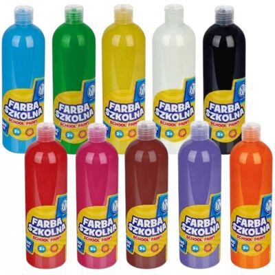 FARBY Plakatowe Szkolne Astra 500ml 10 KOLORÓW ZESTAW FARBY Plakatowe Szkolne Astra 500ml 10 KOLORÓW ZESTAW