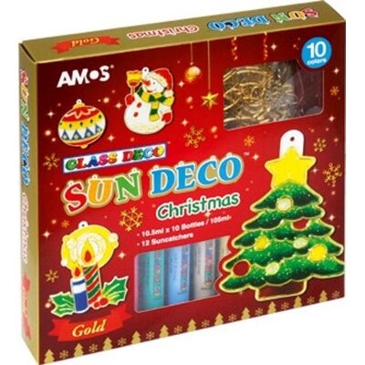 AMOS Sun Deco Zestaw farb na witraże bożonarodzeniowe - Żywe kolory AMOS Sun Deco Zestaw farb na witraże bożonarodzeniowe - Żywe kolory