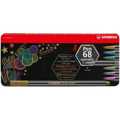 STABILO Pen 68 metaliczne flamastry - 8 kolorów w metalowym etui STABILO Pen 68 metaliczne flamastry - 8 kolorów w metalowym etui