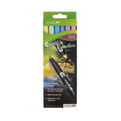 Tombow Flamastry Z 2 Końcówkami, 6 Sztuk, Dual Brush Pen Tombow Flamastry Z 2 Końcówkami, 6 Sztuk, Dual Brush Pen