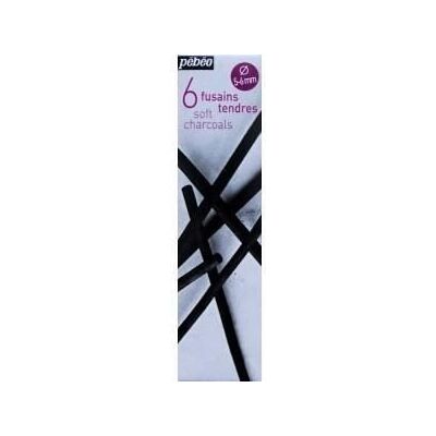 PEBEO Fusains Tendres - Pébéo - 5/6 mm - Pudełko 6 sztuk - Naturalne - Profesjonalne PEBEO Fusains Tendres - Pébéo - 5/6 mm - Pudełko 6 sztuk - Naturalne - Profesjonalne