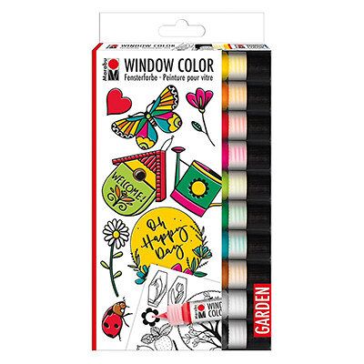 Garden, farby witrażowe Window Color Marabu 10 x 25 ml Garden, farby witrażowe Window Color Marabu 10 x 25 ml