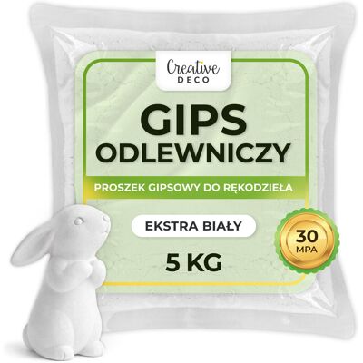 Creative Gips w kolorze czystej bieli proszek gipsowy do odlewów rękodzieła 30Mpa 5kg Creative Gips w kolorze czystej bieli proszek gipsowy do odlewów rękodzieła 30Mpa 5kg