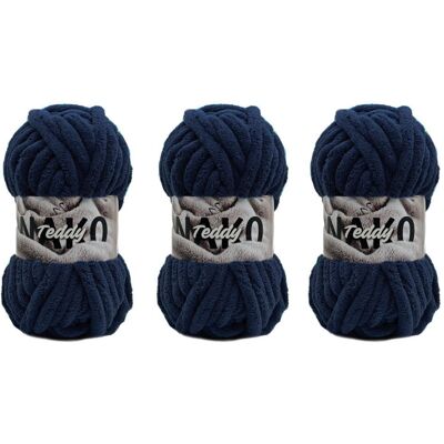 Gruba Włóczka Na Koc Nako Teddy 13954 Granatowy - Pakiet 3 X (200gr/22mt) Gruba Włóczka Na Koc Nako Teddy 13954 Granatowy - Pakiet 3 X (200gr/22mt)