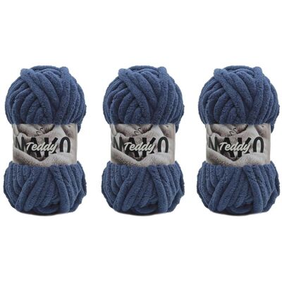 Gruba Włóczka Na Koc Nako Teddy 14229 Jasny Granatowy - Pakiet 3 X (200gr/22mt) Gruba Włóczka Na Koc Nako Teddy 14229 Jasny Granatowy - Pakiet 3 X (200gr/22mt)