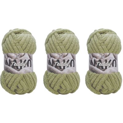 Gruba Włóczka Na Koc Nako Teddy 14271 Jasny Oliwkowy - Pakiet 3 X (200gr/22mt) Gruba Włóczka Na Koc Nako Teddy 14271 Jasny Oliwkowy - Pakiet 3 X (200gr/22mt)