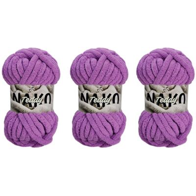 Gruba Włóczka Na Koc Nako Teddy 14499 Fioletowy - Pakiet 3 X (200gr/22mt) Gruba Włóczka Na Koc Nako Teddy 14499 Fioletowy - Pakiet 3 X (200gr/22mt)