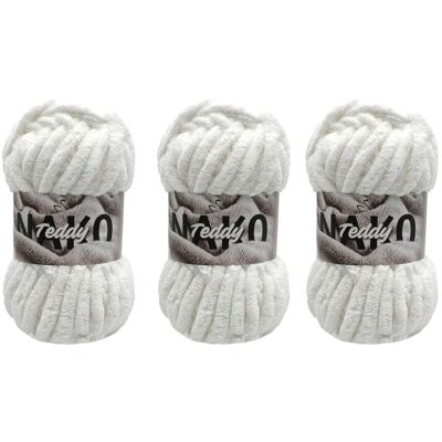 Gruba Włóczka Na Koc Nako Teddy 208 Biały - Pakiet 3 X (200gr/22mt) Gruba Włóczka Na Koc Nako Teddy 208 Biały - Pakiet 3 X (200gr/22mt)