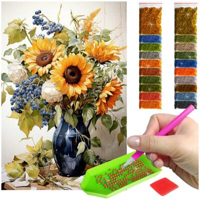 Artulio Haft Diamentowy 40x60 Diamond Painting mozaika KWIAT W WAZONIE zestaw akcesoria Artulio Haft Diamentowy 40x60 Diamond Painting mozaika KWIAT W WAZONIE zestaw akcesoria
